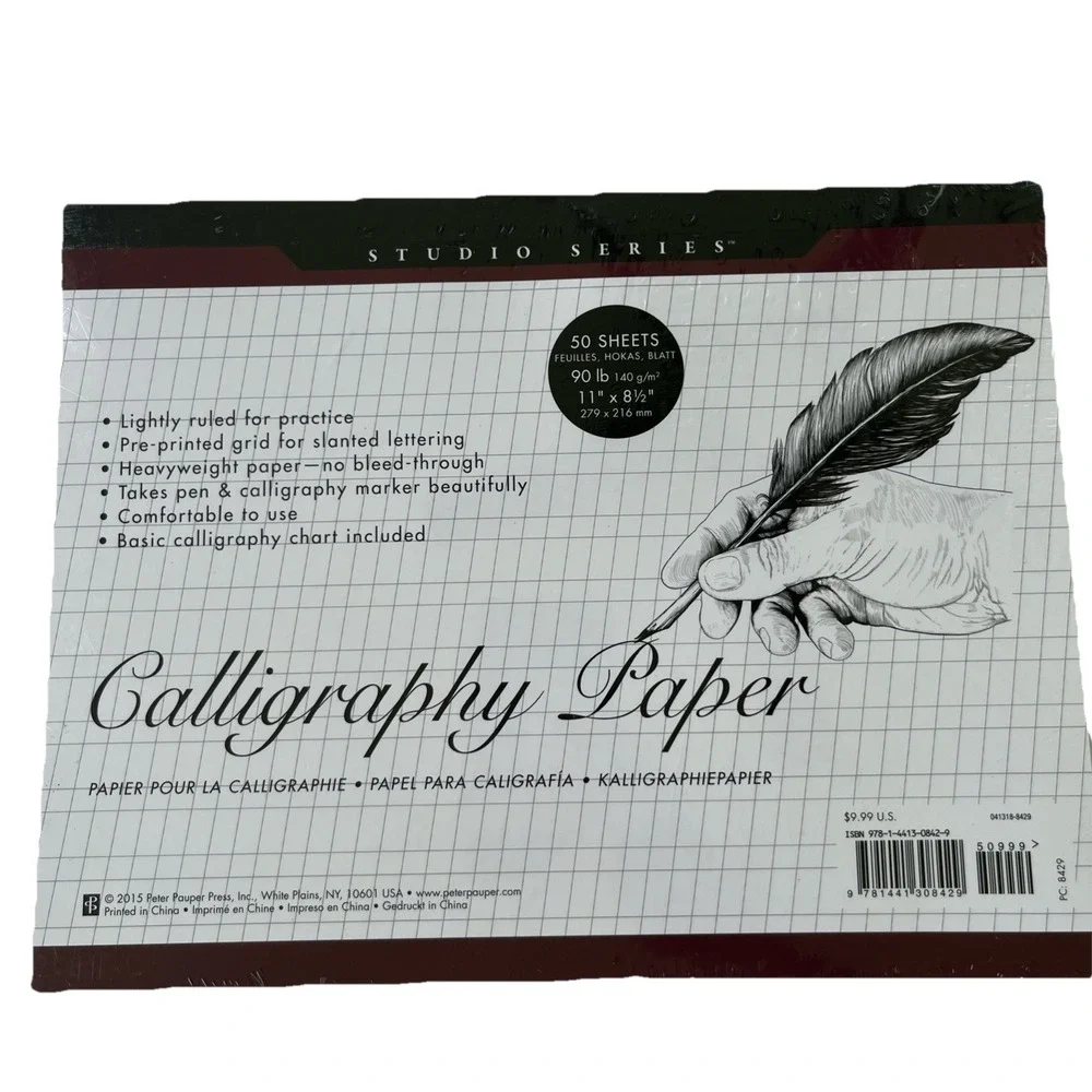 CALLIGRAPHY PAPER Studio Series 50 Sheets 90 lbs Lightly Ruled for‎ Practice